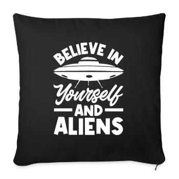 Funny Alien Alien Gift - Sofa pillowcase 17,3'' x 17,3'' (45 x 45 cm) - black - Front