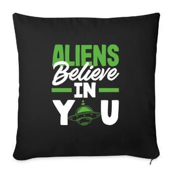 Funny Alien Alien Gift - Sofa pillowcase 17,3'' x 17,3'' (45 x 45 cm) - black - Front