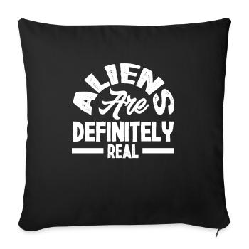 Drôle de cadeau extraterrestre extraterrestre - Housse de coussin décorative 45 x 45 cm - noir - Devant