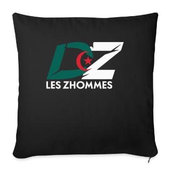 DZ Les Zhommes Algérie Supporter Algérien Djazair - Housse de coussin décorative 45 x 45 cm - noir - Devant