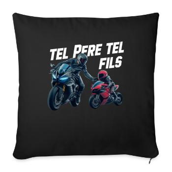 Like Father Like Son Biker Gift Humor Motorcycle Racing - Sofa pillowcase 17,3'' x 17,3'' (45 x 45 cm) - black - Front