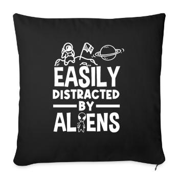Drôle de cadeau extraterrestre extraterrestre - Housse de coussin décorative 45 x 45 cm - noir - Devant