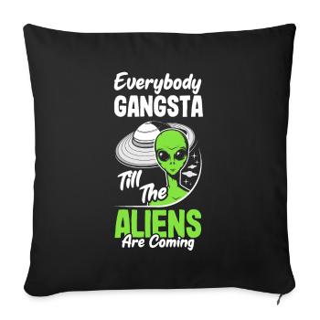 Funny Alien Alien Gift - Sofa pillowcase 17,3'' x 17,3'' (45 x 45 cm) - black - Front