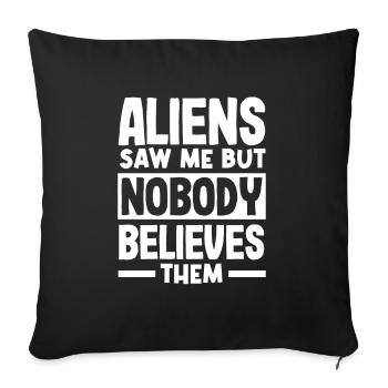 Drôle de cadeau extraterrestre extraterrestre - Housse de coussin décorative 45 x 45 cm - noir - Devant