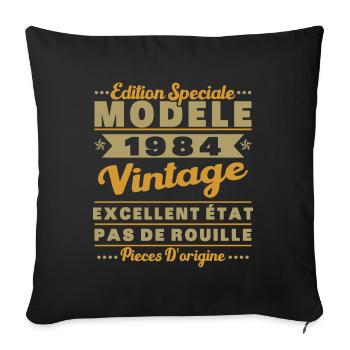 1984 Vintage Original 1984 Birthday Gift - Sofa pillowcase 17,3'' x 17,3'' (45 x 45 cm) - black - Front