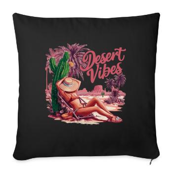 Sunset Desert Vibes Holiday Adventure - Sofa pillowcase 17,3'' x 17,3'' (45 x 45 cm) - black - Front