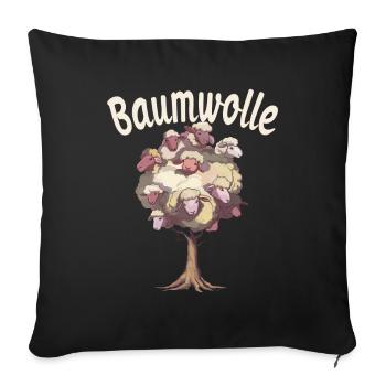 Baumwolle Schafe für einen Schafliebhaber - Sofakissenbezug 45 x 45 cm - Schwarz - Vorne