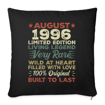 August 1996 - Gift idea for August 1996 - 1996 - Sofa pillowcase 17,3'' x 17,3'' (45 x 45 cm) - black - Front