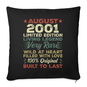 August 2001 - Gift idea for August 2001 - 2001 - Sofa pillowcase 17,3'' x 17,3'' (45 x 45 cm) - black - Front