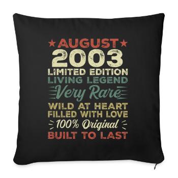 August 2003 - Gift idea for August 2003 - 2003 - Sofa pillowcase 17,3'' x 17,3'' (45 x 45 cm) - black - Front