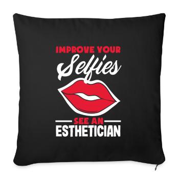 Skin Care Beautician Cosmetics - Sofa pillowcase 17,3'' x 17,3'' (45 x 45 cm) - black - Front