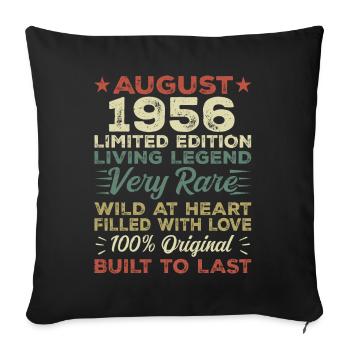 Août 1956 - Idée cadeau pour Août 1956 - 1956 - Housse de coussin décorative 45 x 45 cm - noir - Devant