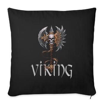 Wikinger Axt für einen Wikinger Nordmänner - Sofakissenbezug 45 x 45 cm - Schwarz - Vorne