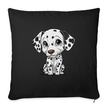 Niedlicher Dalmatiner Welpe Hundekunst - Sofakissenbezug 45 x 45 cm - Schwarz - Vorne