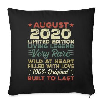 August 2020 - Geschenkidee Für August 2020 - 2020 - Sofakissenbezug 45 x 45 cm - Schwarz - Vorne