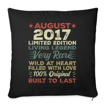 Août 2017 - Idée cadeau pour Août 2017 - 2017 - Housse de coussin décorative 45 x 45 cm - noir - Devant