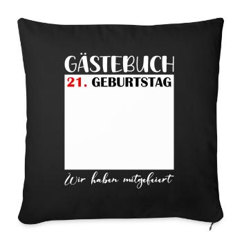 21e anniversaire femmes 21 ans hommes cadeau - Housse de coussin décorative 45 x 45 cm - noir - Devant
