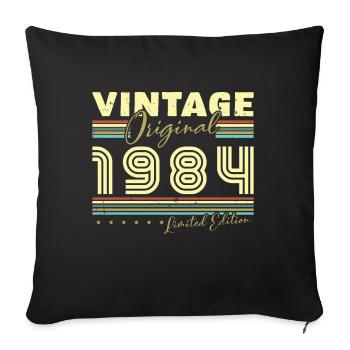 Vintage 1984 Rétro Cadeau D'anniversaire 1984 - Housse de coussin décorative 45 x 45 cm - noir - Devant
