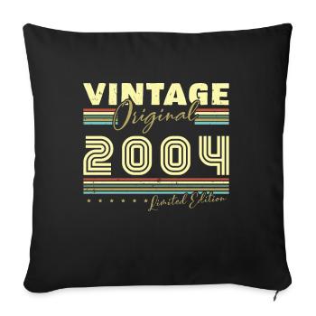 Jahrgang 2004 Retro 2004 Geburtstagsgeschenk - Sofakissenbezug 45 x 45 cm - Schwarz - Vorne