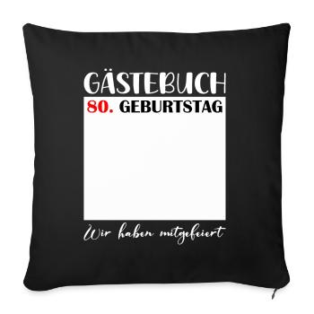 80th Birthday Women's 80th Anniversary Men's Gift - Sofa pillowcase 17,3'' x 17,3'' (45 x 45 cm) - black - Front