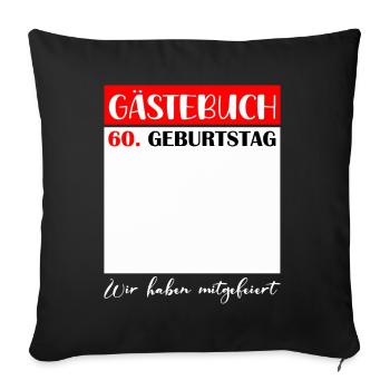 60e anniversaire femmes 60 ans hommes cadeau - Housse de coussin décorative 45 x 45 cm - noir - Devant