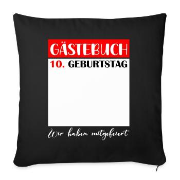 10e anniversaire fille 10 ans garçon cadeau - Housse de coussin décorative 45 x 45 cm - noir - Devant