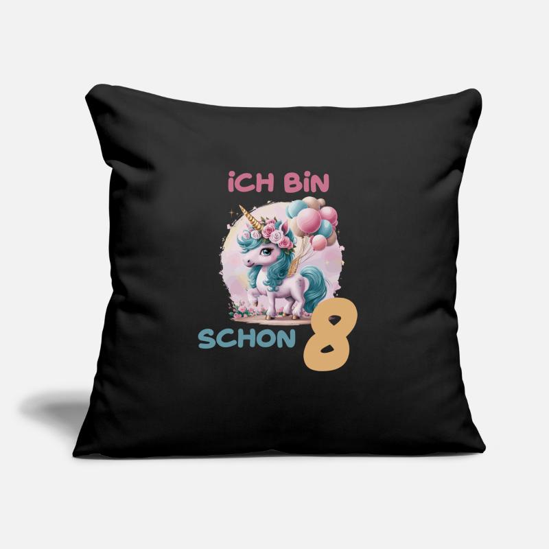 Magisches Einhorn Ballon 8 Geburtstag Vierter Sofakissenbezug 45 x 45 cm