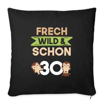 Geschenk 30 Jahre Geburtstag Igel - Sofakissenbezug 45 x 45 cm - Schwarz - Vorne