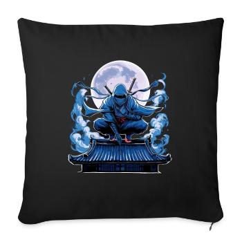 Mysteriöser Ninja-Krieger bei Vollmond für einen - Sofakissenbezug 45 x 45 cm - Schwarz - Vorne