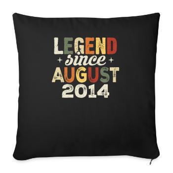 Août 2014 Anniversaire Août 2014 - Août 2014 - Housse de coussin décorative 45 x 45 cm - noir - Devant