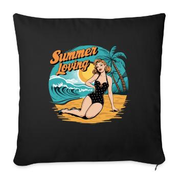 Retro Summer Loving Beach Vibes für einen - Sofakissenbezug 45 x 45 cm - Schwarz - Vorne