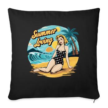 Retro Summer Loving Beach Vibes für einen - Sofakissenbezug 45 x 45 cm - Schwarz - Vorne