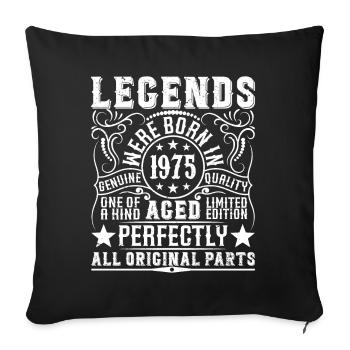 Legendary Since 1975 Birthday 1975 Vintage 1975 - Sofa pillowcase 17,3'' x 17,3'' (45 x 45 cm) - black - Front