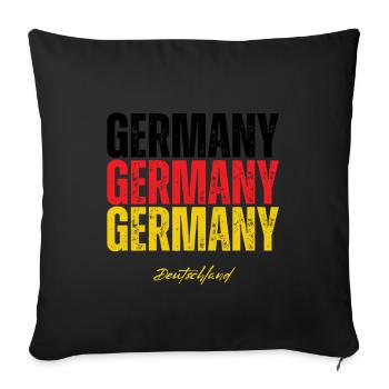 Flag of Germany, German pride - Sofa pillowcase 17,3'' x 17,3'' (45 x 45 cm) - black - Front