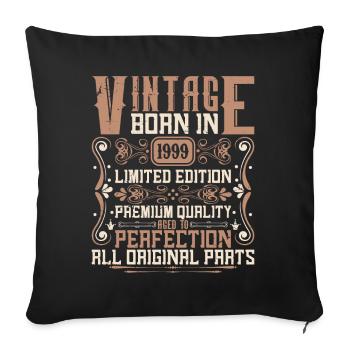 1999 Anniversaire Millésime 1999 Né Millésime 1999 - Housse de coussin décorative 45 x 45 cm - noir - Devant