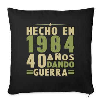 Fabriqué en 1984 40 ans d’existence Cadeau d’anniversaire - Housse de coussin décorative 45 x 45 cm - noir - Devant