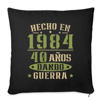 Fabriqué en 1984 40 ans d’existence Cadeau d’anniversaire - Housse de coussin décorative 45 x 45 cm - noir - Devant
