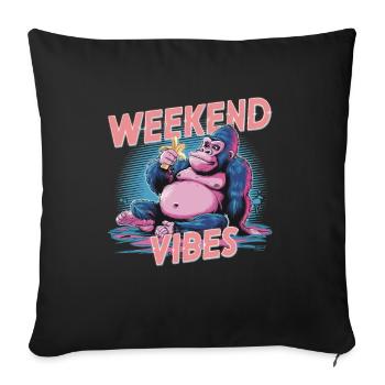 Lustige Gorilla-Wochenend-Vibes für Männer und - Sofakissenbezug 45 x 45 cm - Schwarz - Vorne