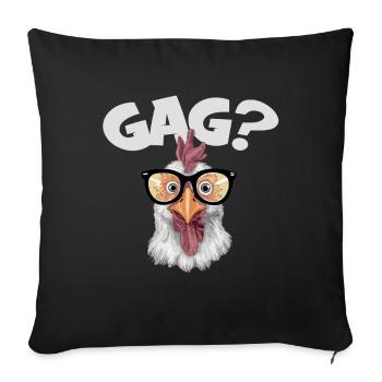 Lustige Henne mit Sonnenrbrille GAG - Sofakissenbezug 45 x 45 cm - Schwarz - Vorne