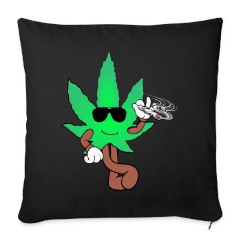 Der Bloom - Weed Cannabis Stoned Hanf Marihuana - Sofakissenbezug 45 x 45 cm - Schwarz - Vorne