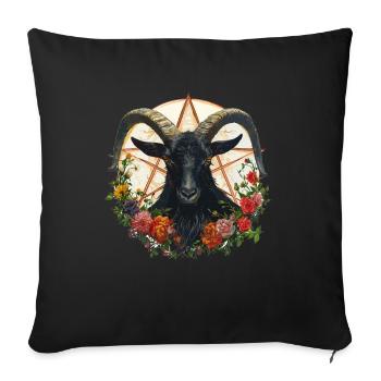 Ziege Luzifer Okkult Teufel Satan für Heavy Metal - Sofakissenbezug 45 x 45 cm - Schwarz - Vorne