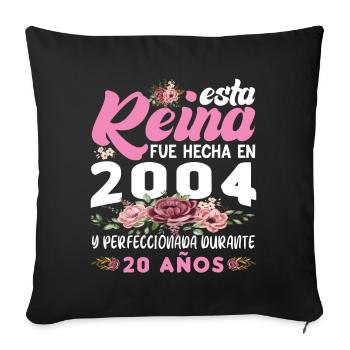 20 Years Birthday Gift Woman Made In 2004 - Sofa pillowcase 17,3'' x 17,3'' (45 x 45 cm) - black - Front