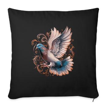 Fiegende Taube für Taubenzüchter für einen - Sofakissenbezug 45 x 45 cm - Schwarz - Vorne