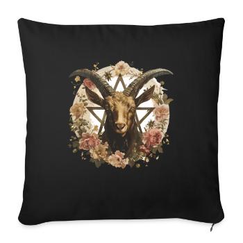 Ziege Luzifer Okkult Teufel Satan für Heavy Metal - Sofakissenbezug 45 x 45 cm - Schwarz - Vorne