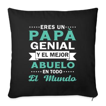 Papa cool et le meilleur grand-père du monde entier - Housse de coussin décorative 45 x 45 cm - noir - Devant