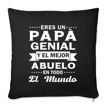 Papa cool et le meilleur grand-père du monde entier - Housse de coussin décorative 45 x 45 cm - noir - Devant