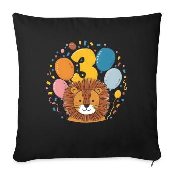 3ème anniversaire Leo Kids Anniversaire - Housse de coussin décorative 45 x 45 cm - noir - Devant