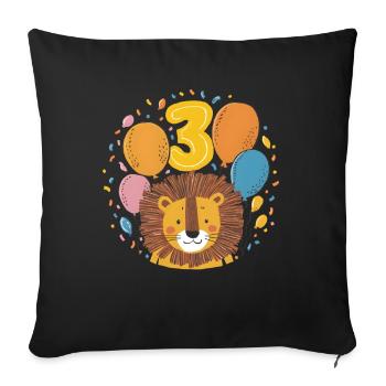 3ème anniversaire Leo Kids Anniversaire - Housse de coussin décorative 45 x 45 cm - noir - Devant