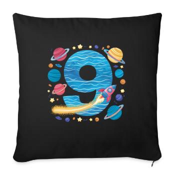 9th Birthday Boys 9 Years Planet Birthday - Sofa pillowcase 17,3'' x 17,3'' (45 x 45 cm) - black - Front