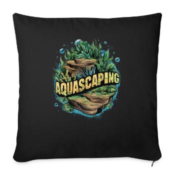 Aquascaping Enthusiast Colorful Nature Rocks Art - Sofa pillowcase 17,3'' x 17,3'' (45 x 45 cm) - black - Front